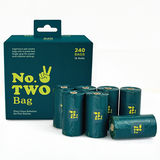 Number Two Bag - Patented Finger Grip, Leakproof Dog Waste Bags, Unscented, 240 Count (1 Pack)