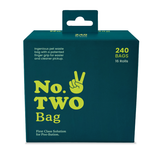 Number Two Bag - Patented Finger Grip, Leakproof Dog Waste Bags, Unscented, 240 Count (1 Pack)